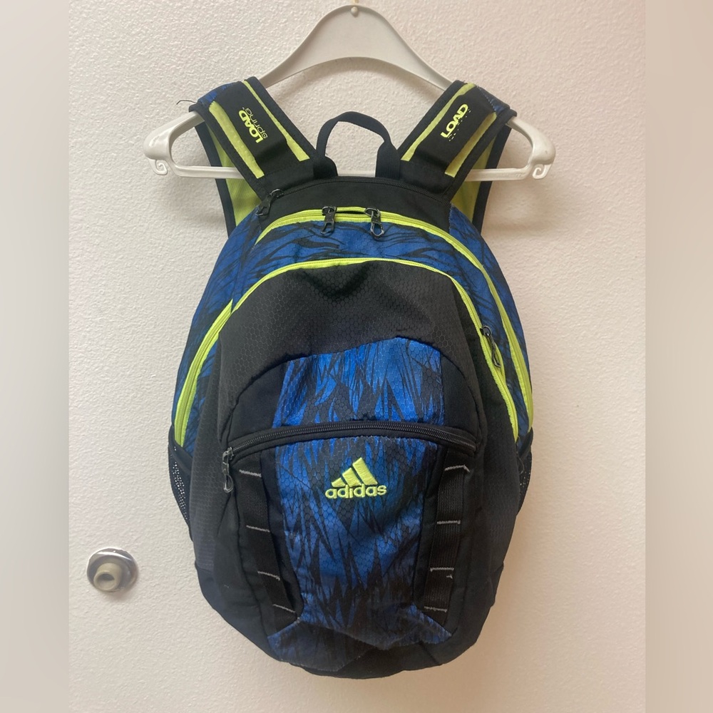 ADIDAS Spring Load Blue/Black/Neon Green Full sized Backpack